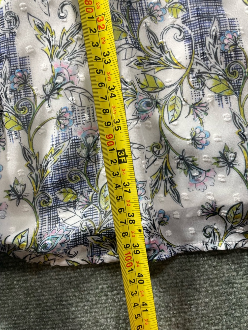 torrid White Floral Print Long Sleeve Dress with Blue and Green Accents sz 00 - Picture 6 of 8